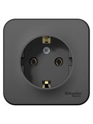 Розетка Systeme Electric BLANCA наруж. с заземл. без шторок изол.пл., 16А 250В,антрацит BLNRA010116
