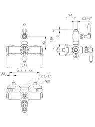 Смеситель Nicolazzi Thermostatico для душа настенный, термостат, хром 4917CR18