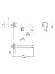 Излив настенный Devon&Devon UTAU921CR одинарный, для раковины ,цвет: хром