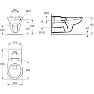 Инсталляция Ideal Standard ProSys + Унитаз MATURA удлиненный + сиденье P243001RT21A6