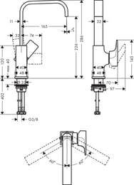 Смеситель Hansgrohe Metropol 32511000 для умывальника, однозахватный, клапан push-open, хром