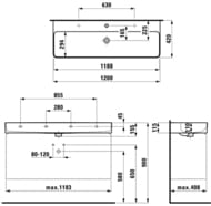 �������� Laufen VAL 810289 (1200�408�155) 2 ��������� ��� ���������, �������� LCC