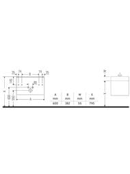 ����� ��� �������� Duravit XBase 600�448�458 ���������, 1 ����, ������ ������� XB607004949