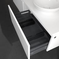 Тумба под 2 умывальника Villeroy & Boch LEGATO (1600х380х500) подвес., 2 ящ., бел.матовый B599L0MS