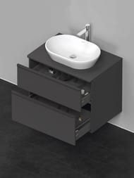 Тумба под раковину Duravit D-Neo 800х550х644мм, подвесная, 2 ящика, графит матовый DE4967004490000 — изображение 3