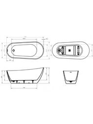 Ванна акриловая BelBagno BB704-1700-800-K (1700х800х720) отдельностоящая, белый