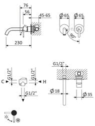 ��������� Cezares LEAF-BLI2-L-SR ������������, ��� ��������, 230 ��, �������������, Sunrise