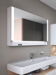 Зеркальный шкаф Duravit Qatego 1200х750х155 подвесной, с подсветкой, полочка, белый QA7153018180010
