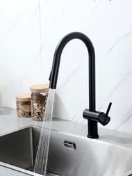 Смеситель для кухни с выдвижной лейкой , FRAP черный, F60807-6
