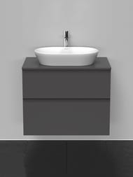 Тумба под раковину Duravit D-Neo 800х550х644мм, подвесная, 2 ящика, графит матовый DE4967004490000 — изображение 2