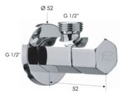 Запорный вентиль 1/2*1/2 Remer 128E1212, хром