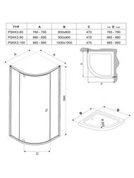 ������� ������ RAVAK PIVOT PSKK3-90 (895�895�1900) ��������� �����, ������, ������+Transparent