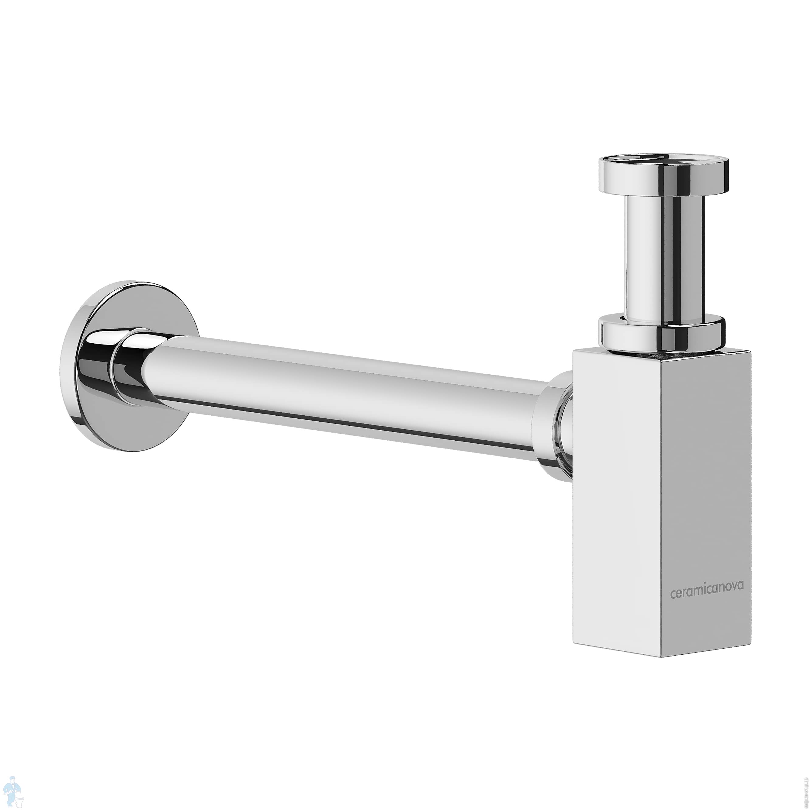 Сифон Ceramica Nova для раковины с гидрозатвором, латунь и нержавеющая ...