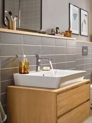 Смеситель для раковины Hansgrohe Rebris E 72560000 однозахватный, CoolStart, излив 109мм, хром — миниатюра 2