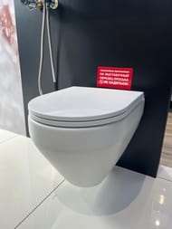 Уценка! Унитаз подвесной AM.PM Spirit V2.0 365х485х350 безободковый, с сиденьем, белый матовый C701700MWSC