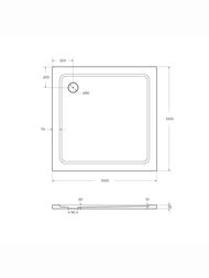 Душевой поддон из стеклокомпозита CEZARES (1000х1000х35) TRAY-M-A-100-35-W