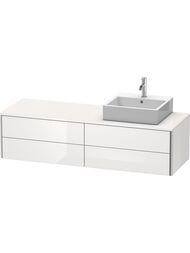 Тумба под раковину справа Duravit XSquare 1600х400х548 подвесная, 4 ящика, белый глянец XS4914R2222 — миниатюра 1