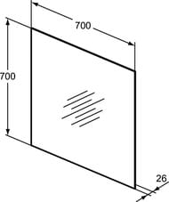 ������� Ideal Standard MIRROR&LIGHT (700�700) � 4-��������� ����������, �������� T3335BH