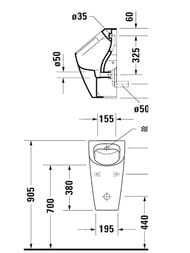 ������� DURAVIT Rimless ME by Starck 300�350�585 ��� �������� ����, ����� 2809300000
