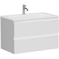 Тумба под раковину SANCOS Folk (790х445х500) подвесная, 2 ящика, рельефная, Bianco FL80W
