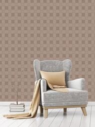 Обои флизелиновые Hygge IV Winter Hg28 002/1 (1,00х10,05) клетка, коричневые (рул.)