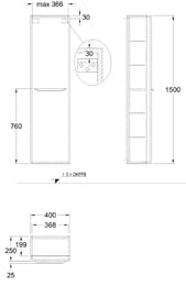 ����� ��������� GEBERIT MyDay (400�1500�250) ����� ������ Y824000000