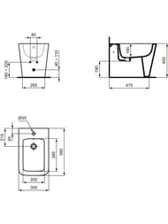 ���� ��������� Ideal Standard BLEND CUBE 355�560�400 ����������,�� ������� ����������,����� T368901