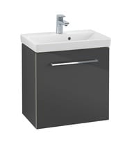 Тумба под раковину Villeroy & Boch Avento (530х514х352) левая, 1 дверца, черное стекло A88800B3