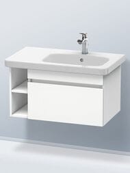 Тумба под раковину Duravit DuraStyle (730х398х448) подвесная, 1 ящик, полка, белый мат. DS639301818 — миниатюра 2