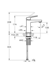Смеситель для раковины Vitra Minimax Square однозахватный, хром A43720EXP