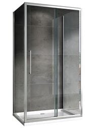 Душевое ограждение ABBER Schwarzer Diamant AG30100H-S100-S100 (1000х1000x1950)  П-обр., прозр./хром — изображение 7