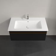 Тумба под раковину Villeroy & Boch VENTICELLO A935 05 PD (953х420х502) 1 ящик, черный, ручки медь