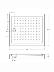 Душевой акриловый поддон CEZARES (1100х1000х150) прямоугольный TRAY-A-AH-110/100-15-W