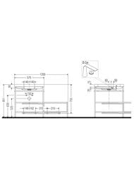 Консоль с раковиной Duravit Happy D.2 Plus 1200х850х490 2 полки, ящик справа, белый гл. HP4750O2222 — изображение 3