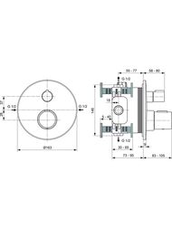 Смеситель для душа Ideal Standard CERATHERM T100 A5813XG термостат, встраиваемый, черный матовый