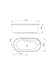 Ванна акриловая BelBagno BB14-K (1780х840х590) свободностоящая, овальная