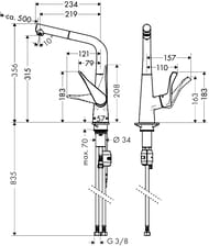 ��������� Hansgrohe Metris M71 ��� ����� 320�� �������� ����� 1 ��� ����� ����� 14821800