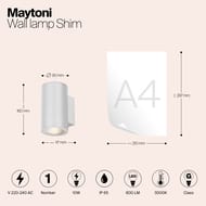 Настенный светильник Maytoni Shim (Шим) O303WL-L10W3K, 3000К 10Вт IP 65, белый