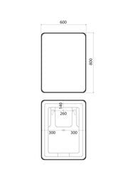 Зеркало IDDIS Cloud (800х600х30) с подсветкой, подогревом и сенсором, цвет: черный CLX6000i98
