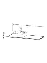 ���������� Duravit XSquare 1400�550�20 1 ����� �� ������, ������ ������, ������. ����  XS061GM7777