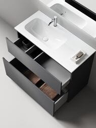 Тумба под раковину Sancos Folk Floor FL100FLGS 995х445х850 напольная, левая, 2 ящика, Grey soft