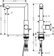 ��������� Axor Uno 45016000 Select ��� ����������� ��������., ������ ������, ������ ������ 220��