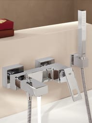 Смеситель Grohe Eurocube 23141000 для ванны/душа однорычажный, излив 174 мм, с душевым набором — изображение 3