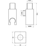 Держатель ручного душа BelBagno NOVA BB-DHLA-IN со штуцером 1/2", сатин