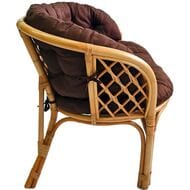 Диван Багама (1200х650х750) 2-х местный, подушки коричневые, полные твил, ротанг, коньяк