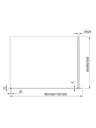 Душевая стенка RAVAK WALK-IN WALL (800х2000) стекло, белый матовый+Transparent