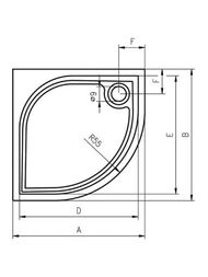 Поддон из искусственного мрамора RIHO KOLPING DB18 (1000х1000х30) полукруглый, белый, сифон, ножки