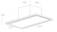 ������� ELICA Hilight Glass H30 WH/A/100 LED, 1000�570�302��, 1500�3/�, 298��, ��, ����� PRF0146246A