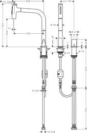 ��������� Hansgrohe Metris Select M71 ��� ����� 200 �������� ���, �� 2 ���������, ����� 73819800