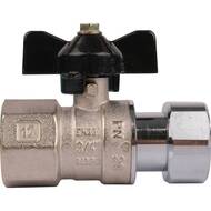 Кран шаровый STOUT 3/4"ВВ с накидной гайкой, прямой, бабочка, SVB-0009-000020